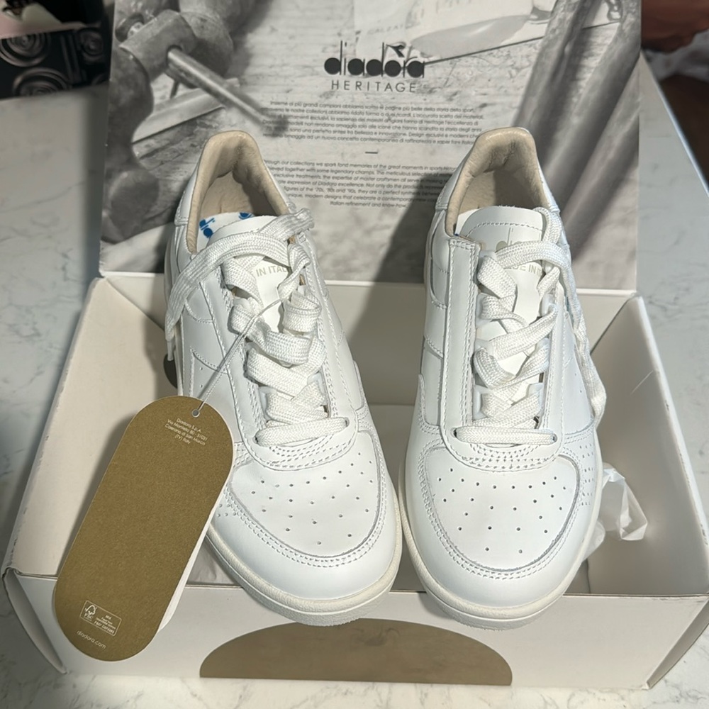 DIADORA HERITAGE B ELIT - WHITE - SIZE 3.5